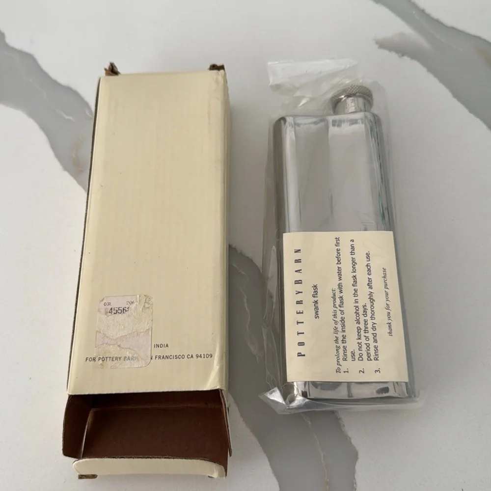 pottery Barn stainless steel flask New